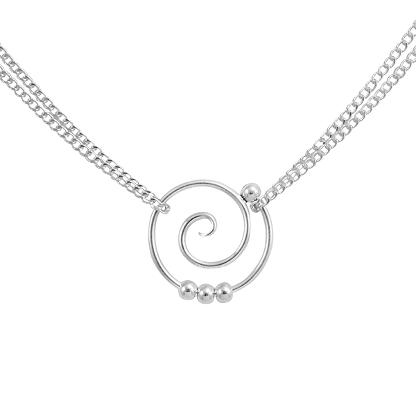 Dew Drop Spiral Double Chain Necklace