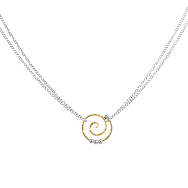 Dew Drop Spiral Double Chain Necklace