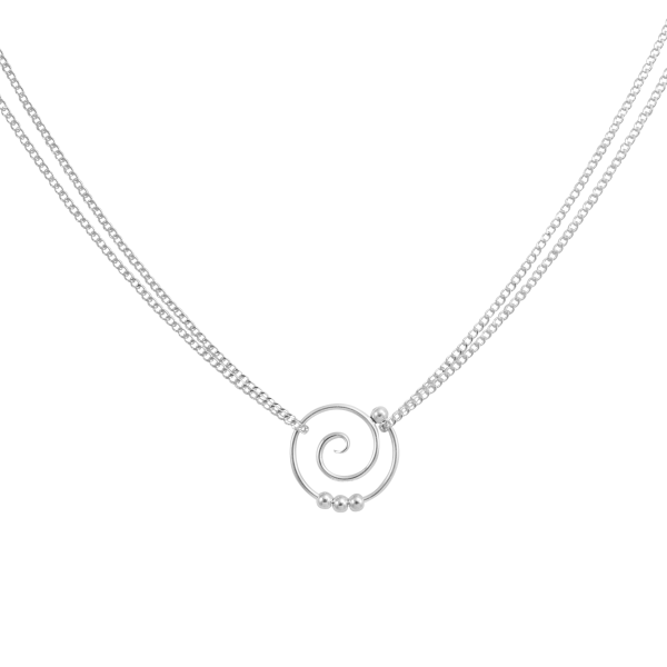 Dew Drop Spiral Double Chain Necklace