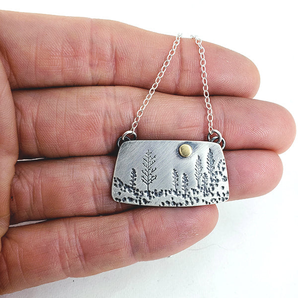 Rectangle Landscape Necklace