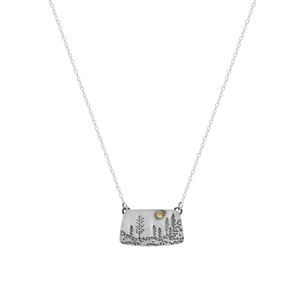 Rectangle Landscape Necklace