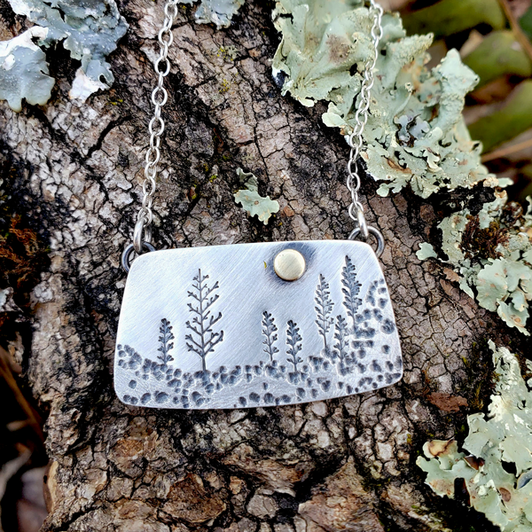 Rectangle Landscape Necklace