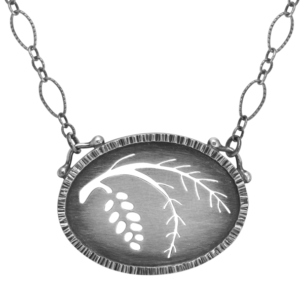 Oval Pine Cone Necklace