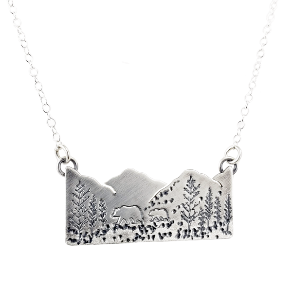 Mountainscape Bear Necklace