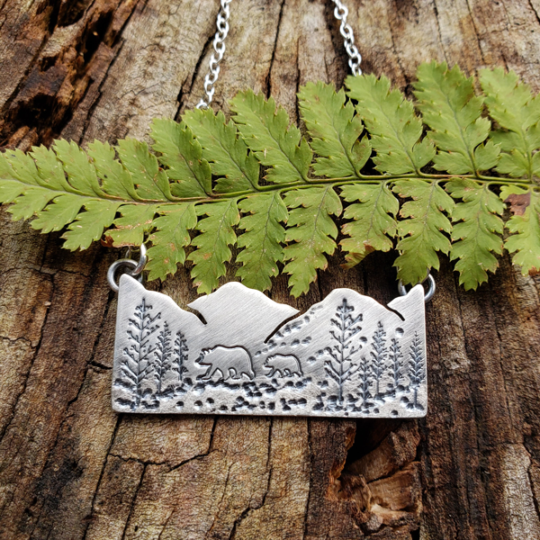 Mountainscape Bear Necklace