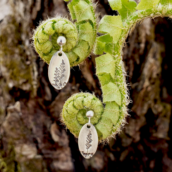 Small Landscape Oval Post Earrings