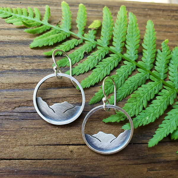 Mountainscape Small Circle Earrings