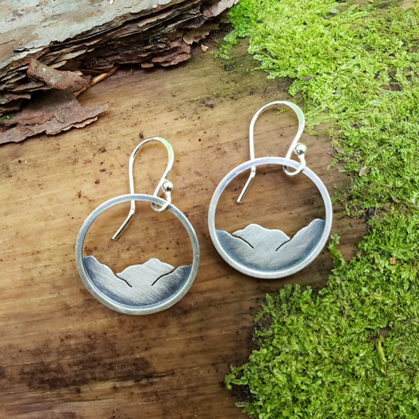 Mountainscape Small Circle Earrings