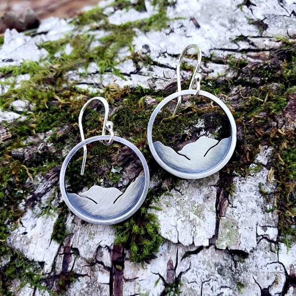 Mountainscape Small Circle Earrings