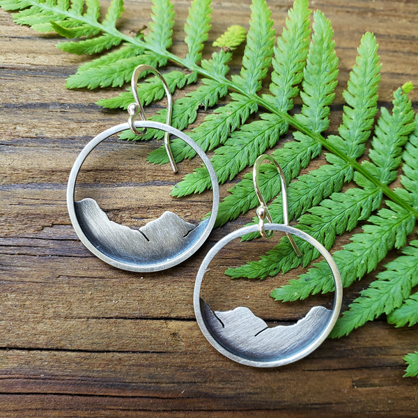 Mountainscape Large Circle Earrings