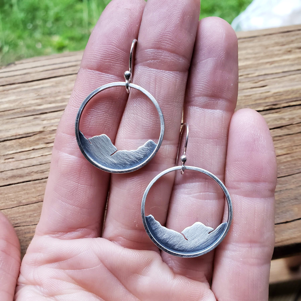 Mountainscape Large Circle Earrings