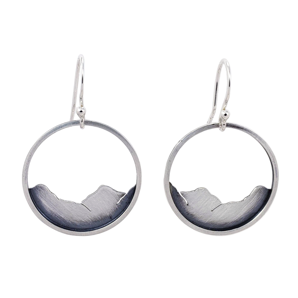 Mountainscape Large Circle Earrings