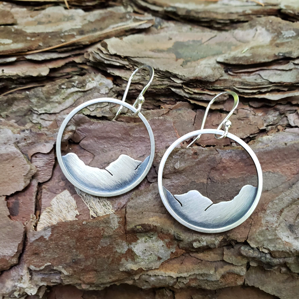 Mountainscape Large Circle Earrings