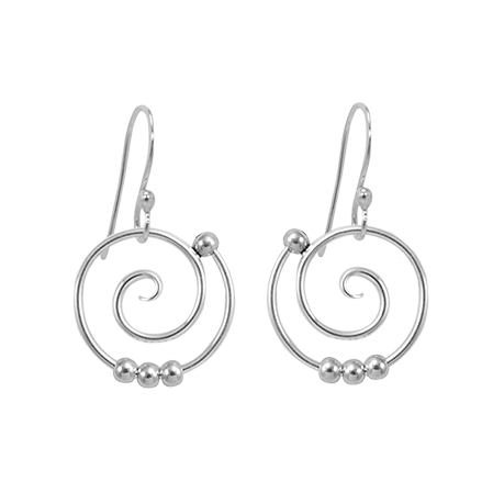 Dew Drop Spiral Earrings